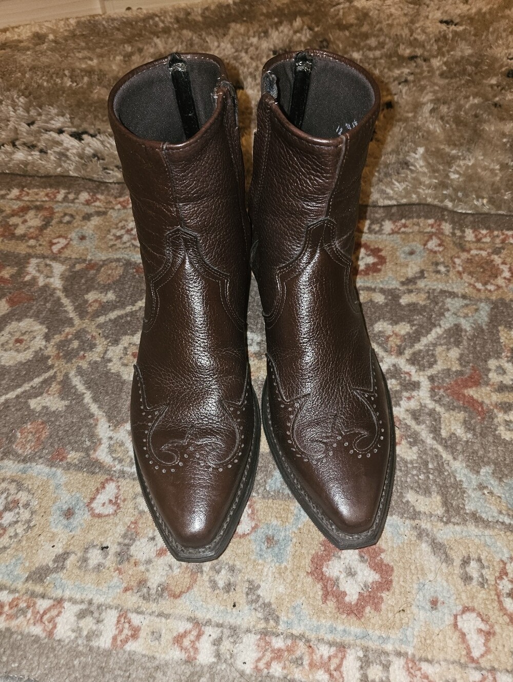 ABILENE BOOT CO. 7" Shaft Leather Dress Boots Dark Cocoa Brown Size 12D NICE!!